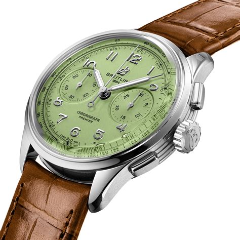 breitling green dial chronograph